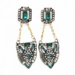 Zelda Pave Art Deco Sapphire Statement Earrings